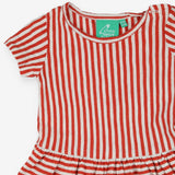 Dress Red Striped with Pockets