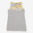 Sleeveless Striped Jersey Dress with Blue and Yell