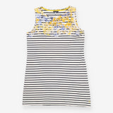 Sleeveless Striped Jersey Dress with Blue and Yell