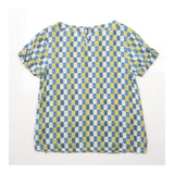 Top Readymoney Blue Yellow Printed Cotton Viscose 