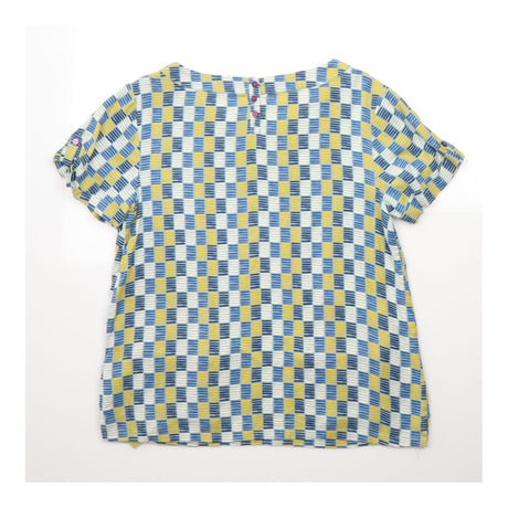 Top Readymoney Blue Yellow Printed Cotton Viscose 