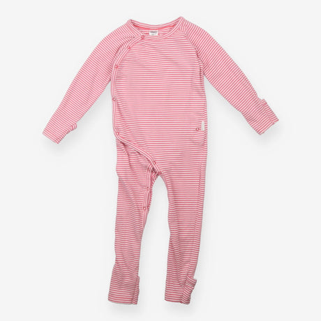 Footless Sleepsuit Pink and White Strips