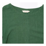 Dress Midi Patch Pockets Long Sleeve Olive Green