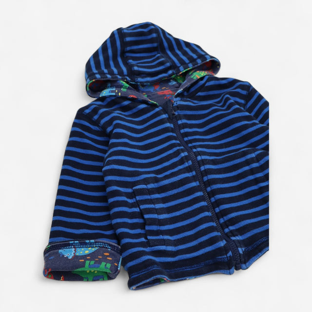 Zip Hoodie Blue Reversible Dinosaur