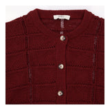 Knit Textured Cardigan Dark Burgundy