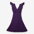Maternity Dress Purple V Neck Flutter Sleeve Empir