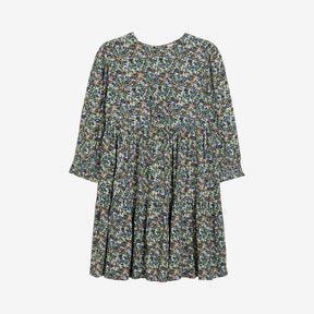 John Lewis Kids' Floral Crepe Tiered Dress, Carbon