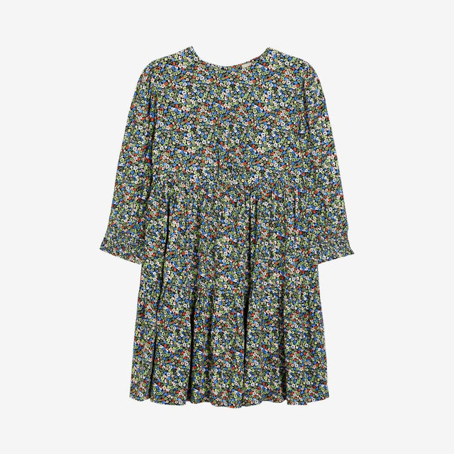 John Lewis Kids' Floral Crepe Tiered Dress, Carbon