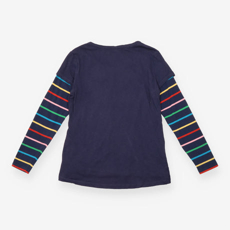 Maternity & Nursing top in navy with striped sleev