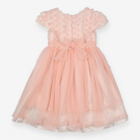 Dress pink 3D flowers bodice net skirt