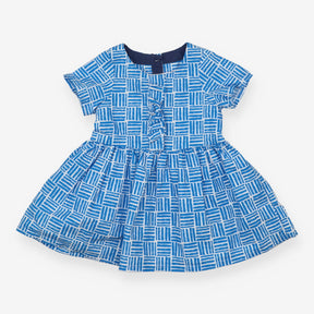 Woven Dress Cobalt Blue and White