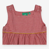 Red Striped Pinafore Dress