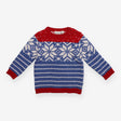 Sweater blue knit snowflake fairisle