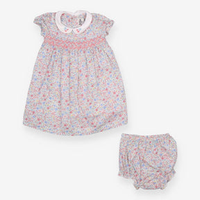 Dress and Bloomers Ditsy with Cherry Appliques
