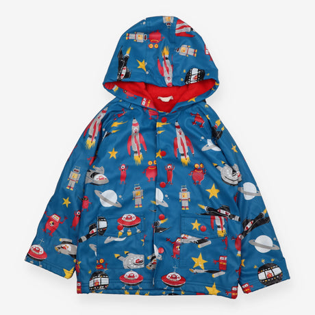 Blue Robots Raincoat Fleece Lined