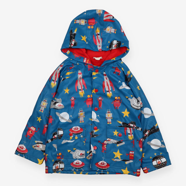Blue Robots Raincoat Fleece Lined