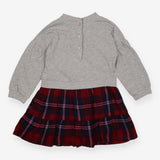 Dress Tartan Skirt with Grey Sweater Top 