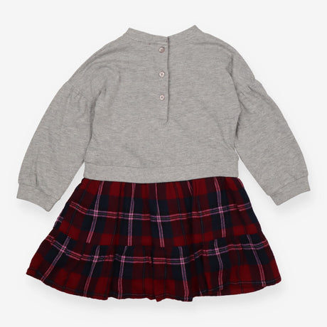 Dress Tartan Skirt with Grey Sweater Top 