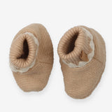 Beige knit slippers