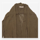 Longline Cardigan Moss Green Scarf Neck Open Front