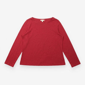 Easel Top Berry Red Long Sleeve Organic Cotton