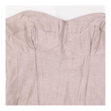 Strapless Dress Taupe Linen Silk Tiered Oc