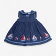 Dress Blue Denim with Sail Boats 