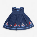 Dress Blue Denim with Sail Boats 