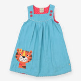 Pinafore cord blue tiger