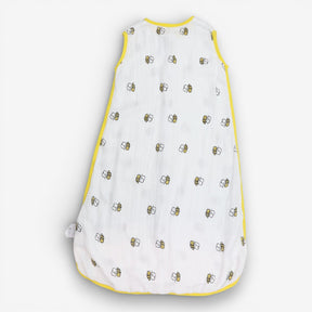 Sleeping bag white bees yellow edging 