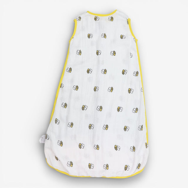 Sleeping bag white bees yellow edging 