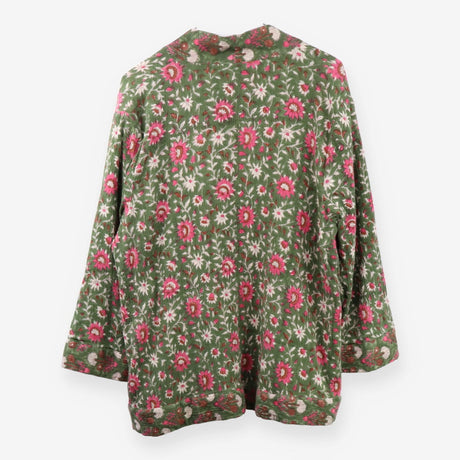 Floral Organic Cotton Longline Open Cardigan