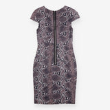 Pencil Dress Snake Print Short Sleeve Draped