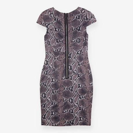 Pencil Dress Snake Print Short Sleeve Draped