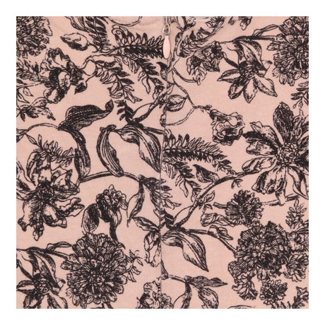Blush and Black Botanical Print Fit and Flare Dres