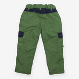 Trousers green blue pockets lined
