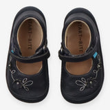 Shoes Velcro Navy Blue with Flowers