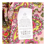 100% Silk Paisley Print V-Neck Blouse Pink