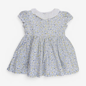 Dress Yellow & Blue Ditsy Collared 