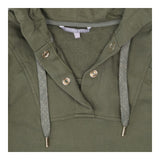 Khaki Green V neck Hoodie