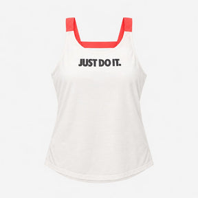 Vest Top White Coral Straps Scoop Neck Slogan Acti