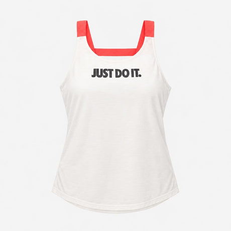 Vest Top White Coral Straps Scoop Neck Slogan Acti