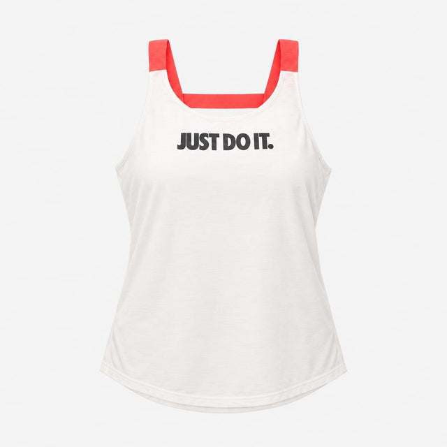 Vest Top White Coral Straps Scoop Neck Slogan Acti