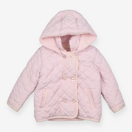 Pink Quilted Hooded Coat - Neck & Neck