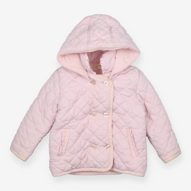 Pink Quilted Hooded Coat - Neck & Neck