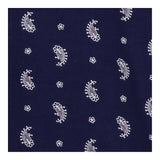 Midi Dress Navy Paisley Print Draped Neck Short Sl