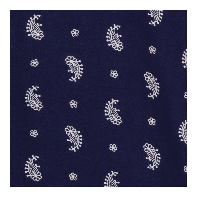 Midi Dress Navy Paisley Print Draped Neck Short Sl