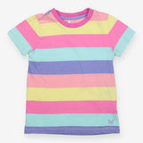 Tee SS Pink neck stripes