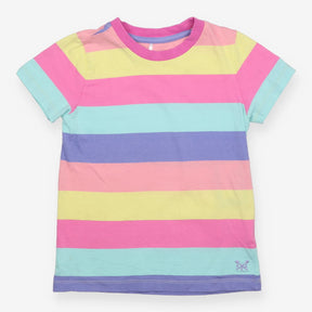 Tee SS Pink neck stripes