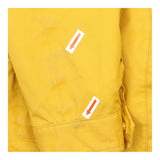 Coat Mustard Yellow Hooded Zip Front Rain Parka